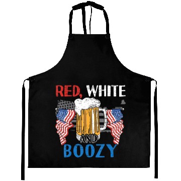 Discover Red White And Boozy made for a Patriotic American Aprons
