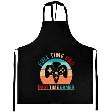 Discover Full time dad Gaming Typography Aprons