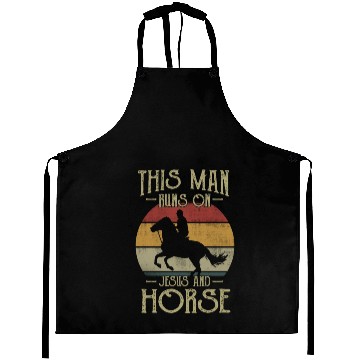 Discover this man runs on jesus and horse Aprons