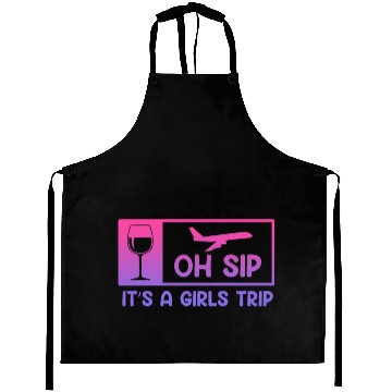 Discover It's a Girls Trip Girls Vacation Spring Break Aprons