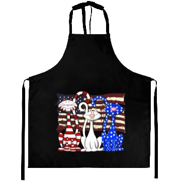 Discover 3 Cats Kitten American Flag Cat Lover Aprons