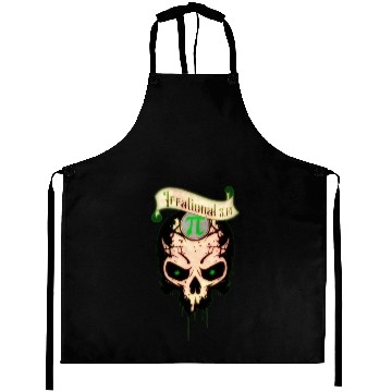 Discover PI Day Irrational Skull Forest Green Edition Aprons