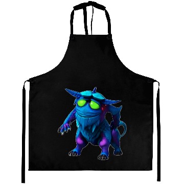 Discover blue realistic monster Aprons
