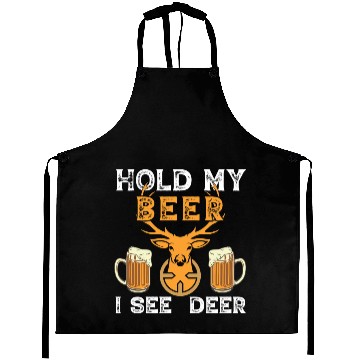 Discover Hold my beer i see deer quotation Aprons