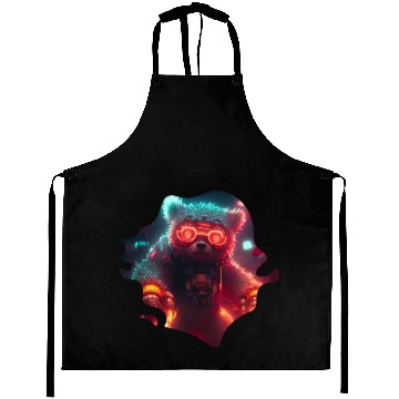 Discover Cool Mecha Grizzly with Cyborg Steampunk Style Aprons