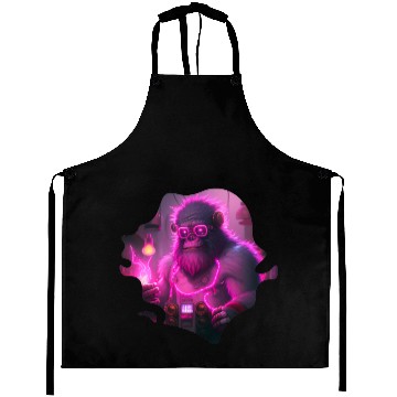 Discover Cyborg Gorilla Mecha Steampunk Style Aprons