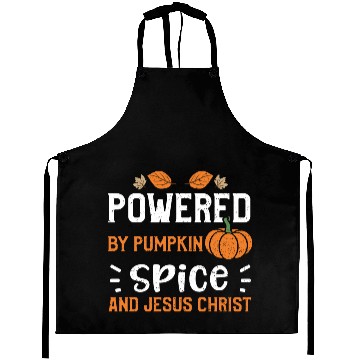 Discover Powered By Pumpkin Spice And Jes... Aprons
