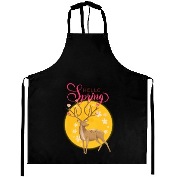 Discover Hello Spring with cute deer Aprons