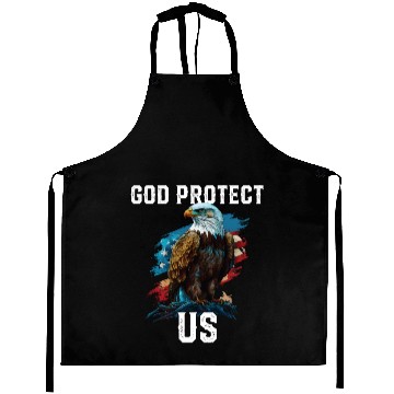 Discover God Protect US American Bald Eagle Christian 4th Aprons