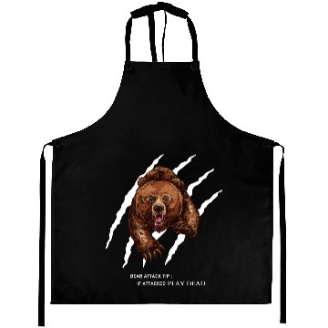 Discover Bear attack tip Aprons Funny for men and women