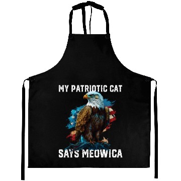 Discover My Patriotic Cat Says Meowica Patriotic Cat Owner Aprons
