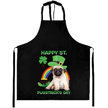 Discover Happy St Pugstrick's Day Funny Pug Lover Presents Aprons