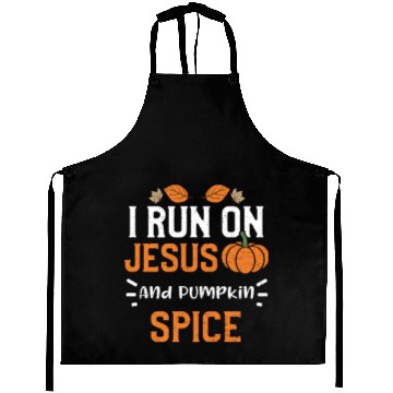 Discover I Run On Jesus And Pumpkin Spice Aprons
