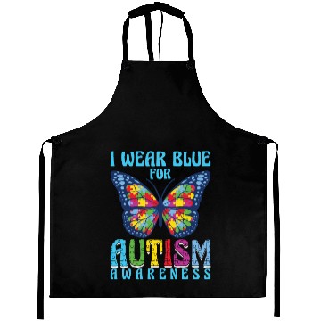 Discover I wear blue for Autism Awareness Aprons