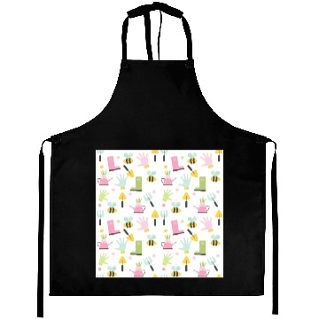 Discover gardening icon seamless pattern on white. Aprons