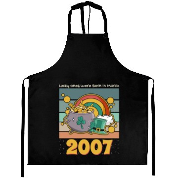 Discover St Patricks Day Birthday Aprons, Born Lucky in