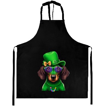Discover St. Patricks Day Dachshund Wiener Dog Shamrock Aprons