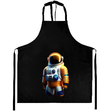 Discover Astronaut transparent, Orange and White Aprons
