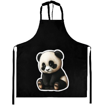 Discover Cute little Panda playing design Aprons
