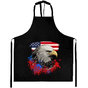 Discover Bald Eagle Patriotic American Bird US Flag Aprons