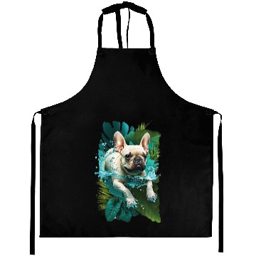 Discover French Bulldog on Vacation Mode Aprons