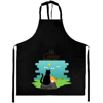 Discover Cute cat, wild life, camping, coffee Aprons