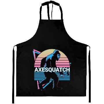 Discover Funny Axe Throwing Bigfoot Sasquatch Ax Thrower Aprons