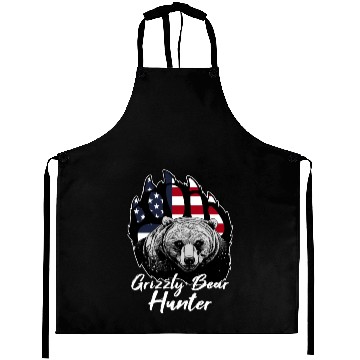 Discover US Flag Grizzly Bear Hunting Patriotic Hunters Aprons