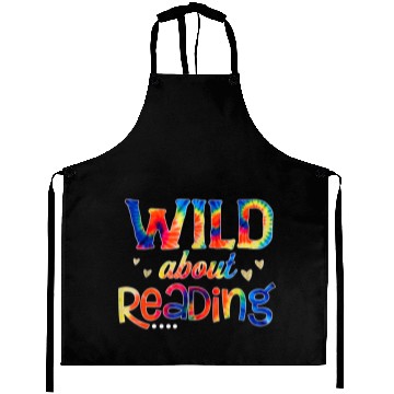 Discover Wild About Reading Tie Dye Reading Books Funny Aprons