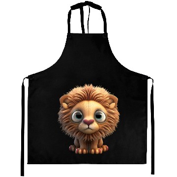 Discover Cute little lion comic character Aprons