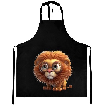 Discover Cute little lion comic character Aprons