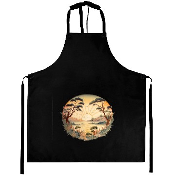 Discover Japanese Sunset Fine Art Aprons