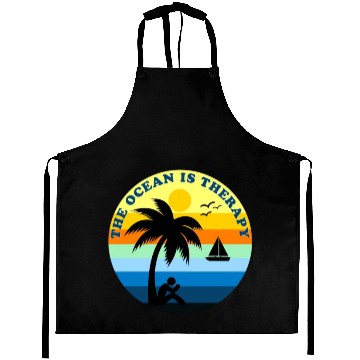 Discover The Ocean Is Therapy Aprons