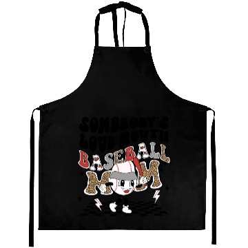 Discover Somebody's loud mouth baseball mom Aprons