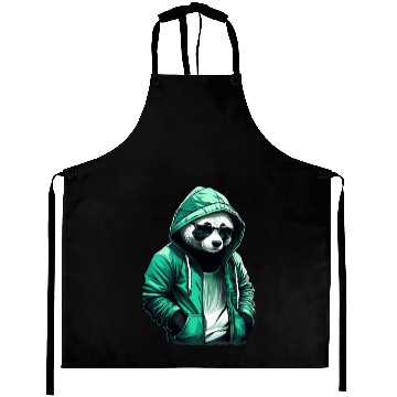 Discover Cool Panda with Green Aprons and Sunglasses