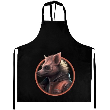 Discover Punk hyena with leather jacket Aprons