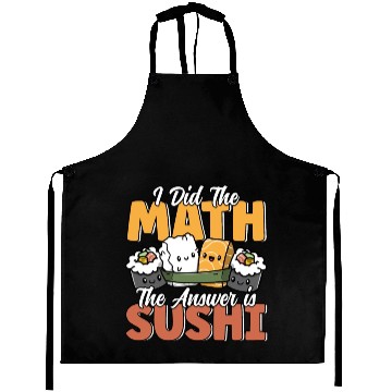 Discover Funny Sushi Math Cute Kawaii Japanese Cuisine Aprons