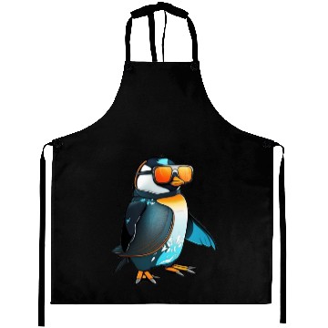 Discover Cool Winter Penguin with sunglasses Aprons
