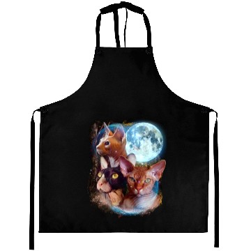 Discover 3 Moon Sphynx cats Animal Lovers Cute Kitty Cool Aprons