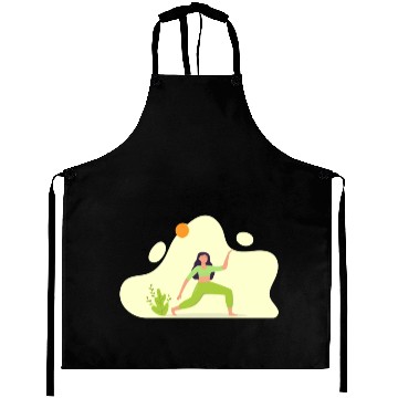 Discover Woman Yoga Exercise Health Illustration Aprons