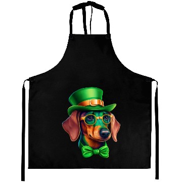 Discover St. Patricks Day Dachshund Wiener Dog Shamrock Aprons