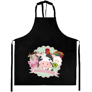 Discover happy farm animals together in the countryside Aprons