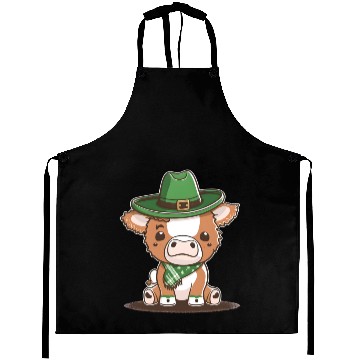 Discover Kawaii cow with scarf St. Patrick's Day Aprons