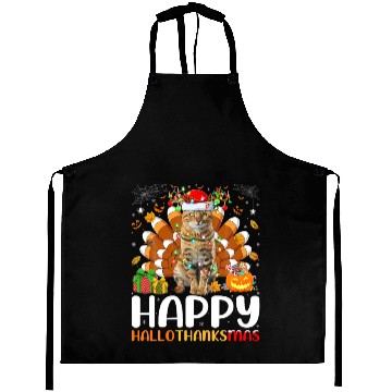 Discover Cat Lover Halloween Christmas Happy Hallothanksmas Aprons