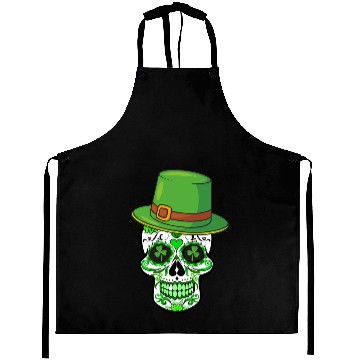 Discover Sugar Skull Saint Patricks Day of the Dead Aprons