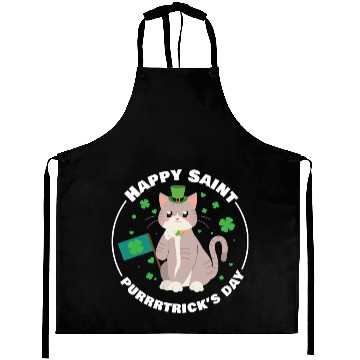 Discover Cat Happy St Purrrtricks Day Ireland Aprons