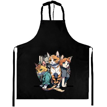 Discover anime street cats colour 1 Aprons