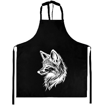 Discover Cute Elegant Fox In Tattoo Ink Aprons