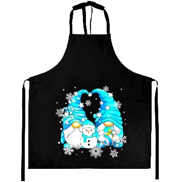 Discover Funny Snowman Gnomies With Snowflakes Cute Winter Aprons