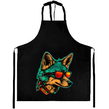 Discover cool fox wearing sunglasses Aprons